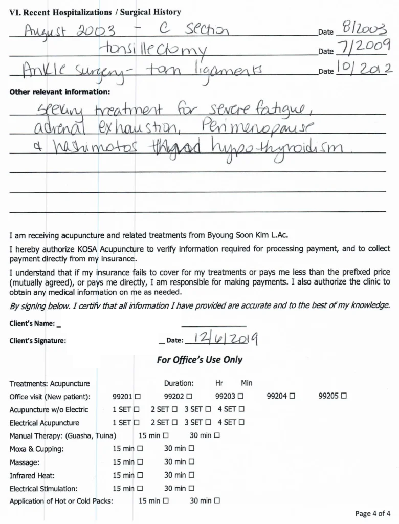 Registration Form of Patient